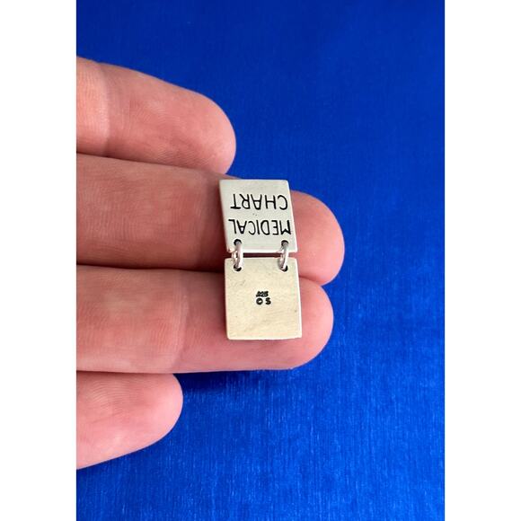 Sterling Silver Medical Chart Charm, Sterling Silver Medical Chart Pendant - Picture 3 of 5